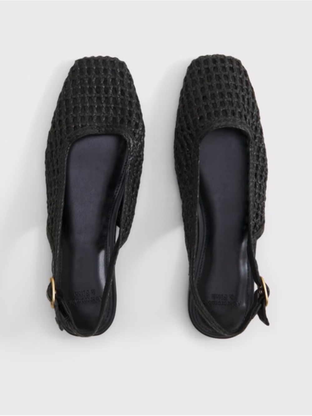 Abercrombie & Fitch Black Woven Slingback Loafers